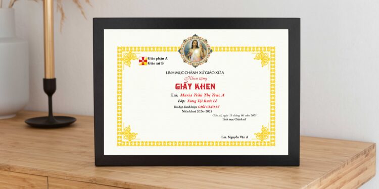 Mẫu Giấy Khen Công Giáo
